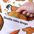 6 Sheets Fall Window Clings, Double-Sided Window Stickers with Orange Maple Leaves Pumpkins for Thanksgiving Home