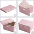 PRANDOM 1-Pack Larger Collapsible Storage Bin with Lid, Pink Fabric Decorative Box Cube Organizer for Bedroom, Closet,