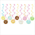 30Ct Donuts Party Supplies - Hanging Swirl Decorations for Kids, Home, Classroom, Baby Shower, Birthday