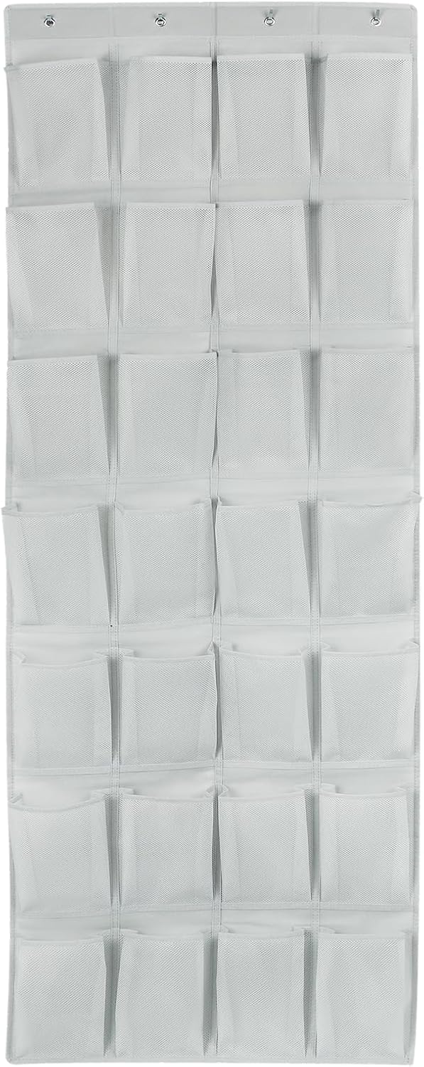 GOMAJI 28 Large Pockets Over the Door Shoe Organizer with 4 Hooks