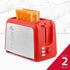 Holstein Housewares 2-Slice Toaster - 7 Browning Control Settings, Red/Stainless Steel, Great for Toasting Bread