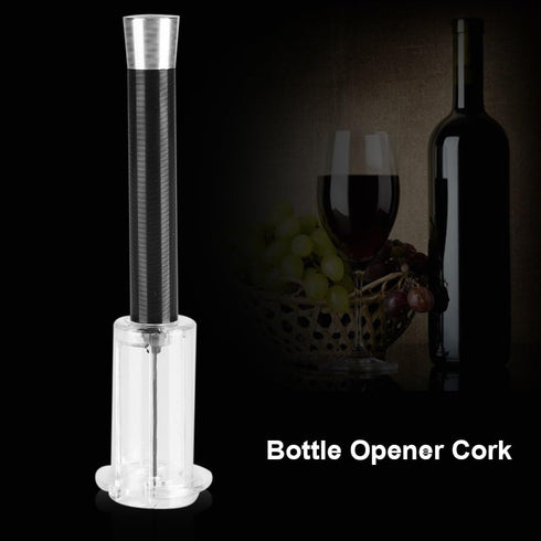 Cork Popper Electric Wine Opener, Easy Air Pump Pressure Cork Remover, Black