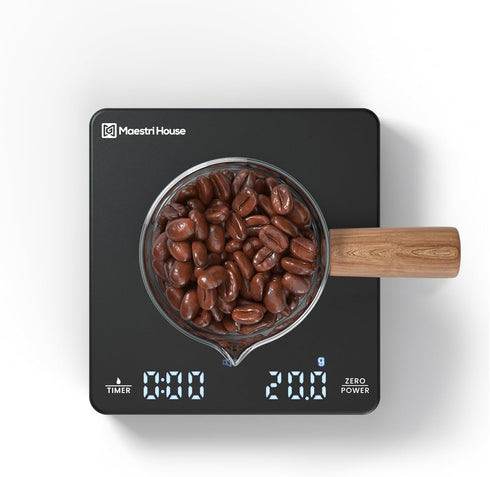 Mini Coffee Scale with Timer, Maestri House Rechargeable Espresso Scale, 2kg/0.1g Accurate
