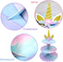 3 Tier Unicorn Cupcake Stand, Pink Purple Cardboard Cake Stand for Birthday Baby Shower Party Decorations