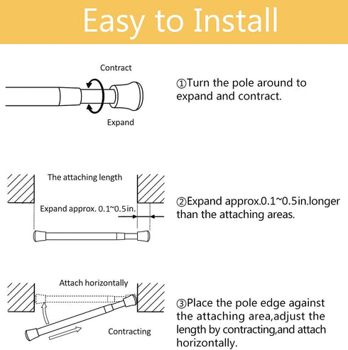 2Pcs 11 17 Inch KXLife Spring Tension Rod to Adjustable Length for Kitchen Small Basement Window, Tension Bars