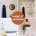 Wood Wall Hooks - 4 Pack Rustic Wooden Heavy Duty Robe Hook Hat Rack for Hanging Bathroom Towels Clothes Hanger (Walnut