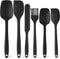 HANSGO 6PCS Silicone Spatula Set, High Heat-Resistant Rubber Kitchen Utensils for Cooking and Baking (Black)