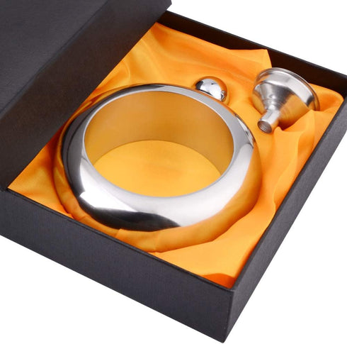 Liquor Flask for Women with Funnel - Stainless Steel Bangle Bracelet Hidden Flask Set 3.5OZ