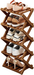 Comeon Bamboo Shoe Rack, Foldable Vertical Shoe Rack for Front Door Entrance