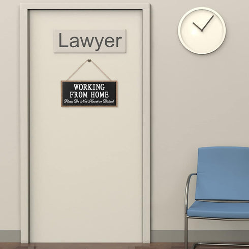 Working from Home Wood Sign, Please Do Not Knock or Disturb Hanging Wood Plaque, Outdoor Decor Wooden Don't Disturb