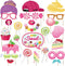 25Pcs Candy Land Photo Booth Props with Stick, Candyland Selfie Props for Candy Shop Party Supplies, Lollipop Birthday
