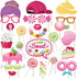 25Pcs Candy Land Photo Booth Props with Stick, Candyland Selfie Props for Candy Shop Party Supplies, Lollipop Birthday