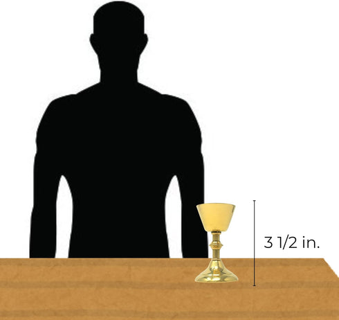 High Polished Brass Small Holy Wine Goblet Chalice, 0.8 Ounce