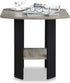 2-Tier Furinno SIMPLE DESIGN Side Table, Modern End Table with Soft Edges, Open Shelves Night Stand, Bedside Table
