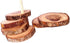 Holy Land Market Hand Carved Olive Wood Coaster Set of 5 Plus Base, Natural Wooden Coasters, 3.5 Inches