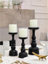 CANDWAX Set of 3 Rustic Unscented No Drip Ivory Pillar Candles for Home Decor, Weddings, Centerpieces