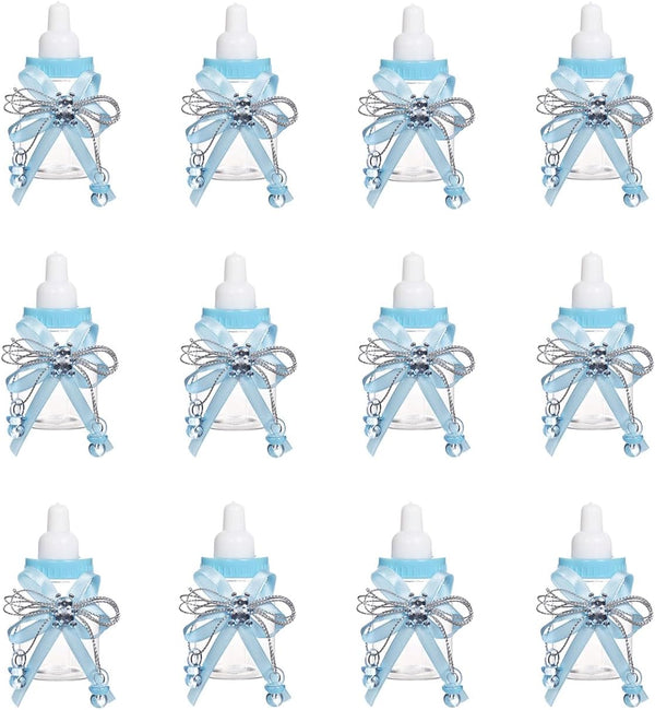 Colorsheng 12 Pcs Baby Bottle Shower Favor, 3.5-Inch Mini Plastic Candy Bottles for