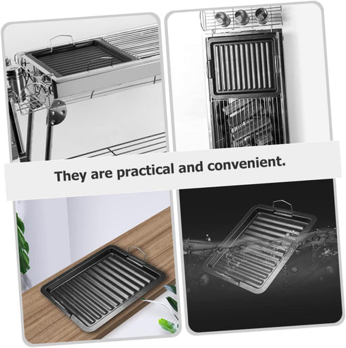 Outdoor Grill Pan, Enamel Grill Pan for Meat and Vegetables, Multi-use Picnic Supply