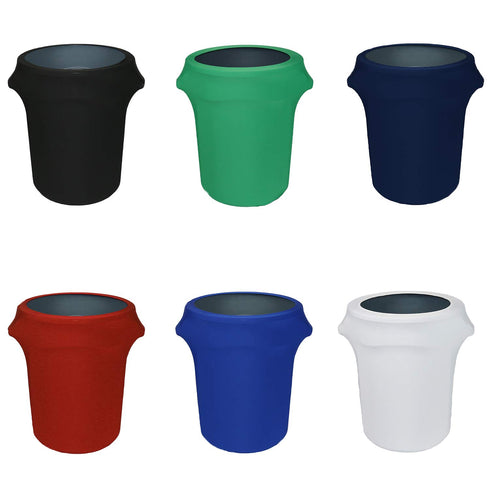 YOUR CHAIR COVERS - 32 Gallon Stretch Spandex Fitted Trash Can Cover - Black