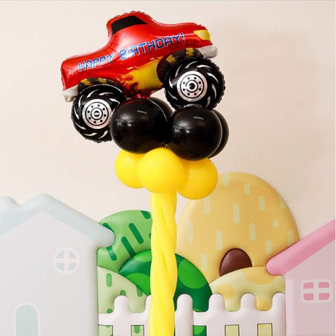HORUIUS 5PCS Monster Truck Balloons Jumbo Shaped Aluminum Foil Mylar Balloons for Monster Truck Themed Party Birthday