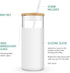 Tronco 20oz Glass Tumbler Water Bottle with Straw | Silicone Protective Sleeve, Bamboo Lid - BPA Free (Midnight Green)
