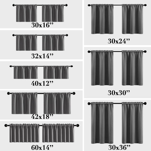RV Curtains for Camper Windows, Blackout 2 Pack Valances, Waterproof Light Blocking Thermal Insulated Curtains