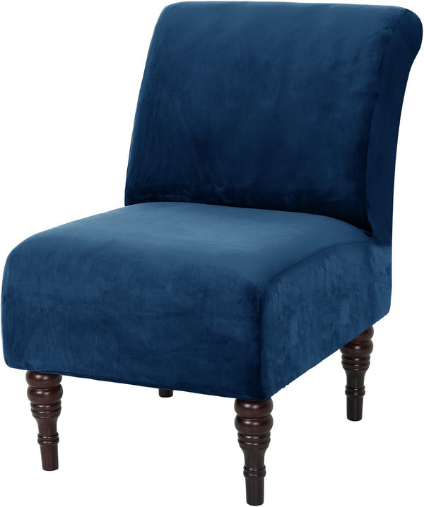 XIAROGEE Velvet Armless Accent Chair Cover, Soft Stretch Accent Chair Slipcovers Without Arms