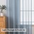 MIULEE Dusty Blue Linen Textured Sheer Curtains, 84 Inches Long, 2 Panels for Bedroom Living Room