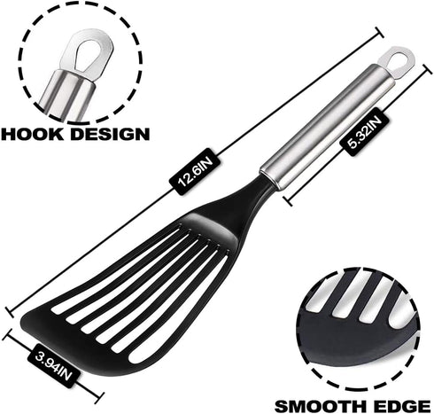 Tenta Tenta Kitchen Fish Spatula for Kitchen Use,Iron fish -Slotted Kitchen Spatula -Wide Thin Spatula with European Nylon Blade- Egg Flipper Utensils by TENTA KITCHEN