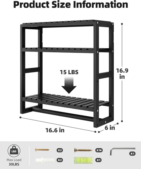 Galood 3 Over The Toilet Storage Bathroom Shelves Wall Mounted Tier Space Saver Corner Shelf Organizer Bamboo Towel