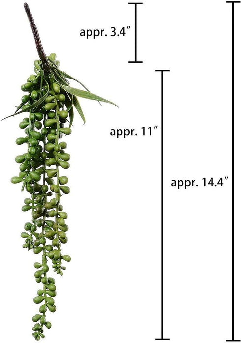Supla 4 Pcs Artificial Hanging Succulents Faux Burro's Tail Picks for Indoor Outdoor Decor