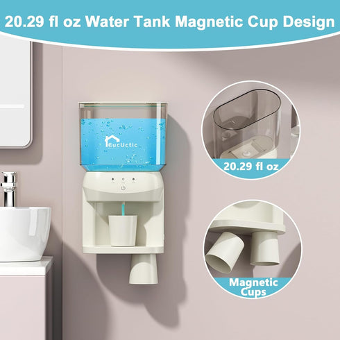 EucUctic 20.29Fl Oz 3 Mouthwash Dispenser for Bathroom - Bathroom Accessories Adjustable Dispensers Levels,Automatic