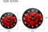 ALAZA Red Rose Flower Black Wall Clock, Battery Operated Silent Non Ticking Clocks for Living Room Decor