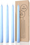 CANDWAX 10 inch Taper Candles, Set of 4 Dripless Unscented Candlesticks for Dinner and Household Use - Light Blue