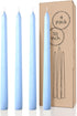CANDWAX 10 inch Taper Candles, Set of 4 Dripless Unscented Candlesticks for Dinner and Household Use - Light Blue