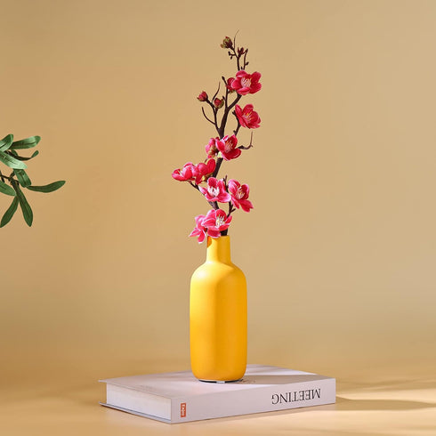 set 3 Cute Vase Matte Ceramic vases of Orange, Modern Boho Vases for Decor small vase,Centerpiece Table Decor japandi