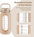 SIEROZUR 74oz Glass Water Bottle with Straw - Large Motivational Water Jug with Handle and Time Marker