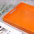 Counter, 11.8*15.7*1.6 Ornage Serving Tray for Coffee Table, Rectangular Plastic Decorative Tray with Handles