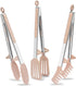 12" Kitchen Tongs for Cooking, Food Grade Serving Tongs Set of 3 with Silicone Tips, Pink