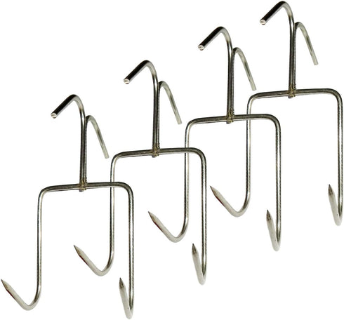 TIHOOD 4Pack Smoker Hooks - Stainless Steel Bacon Hanger, Roast Duck Hooks,