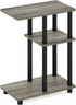 3-Tier Furinno C-Shape Sofa Side Table in French Oak/Black - Design