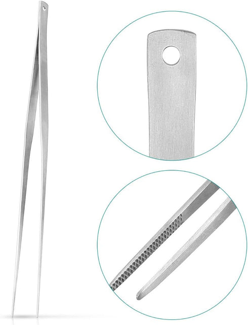 Navaris Stainless Steel Kitchen Tweezers - Extra Long Precision Tongs Tool for Cooking or Aquarium - 15" / 40 cm