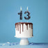 Nuanchu 13th Birthday Candles, Black Number 13 Cake Topper, 3D Diamond Shape Decoration for Boy Girl Women Party