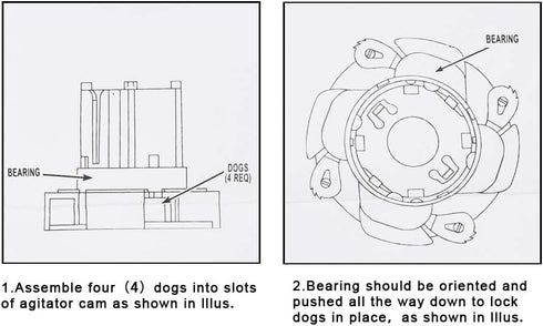 285811 Agitator Repair Kit with 80040 Washer Agitator Dog Replacement for Whirlpool and Kenmore Washer