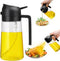 Aovdy 16oz/470ml Glass Olive Oil Sprayer for Cooking - 2 in 1