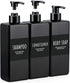 Segbeauty 3pcs Refillable Shampoo and Conditioner Dispenser, 16.9oz Shower Bottles with Labels for Bathroom