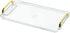 Acrylic Serving Tray with Handles, Decorative Countertop Tray for Coffee Table, 16 x 9 x 0.8 inches - Transparent