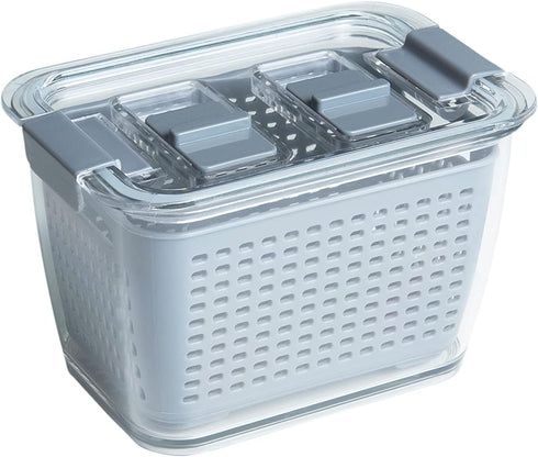 Kitchen Spaces Small Colander - Stackable Food Storage Bin, Grey
