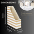 BLU MONACO Set of 4 Gold and White Striped Magazine File Boxes - Ideal Organizer for Desk Accessories and Office