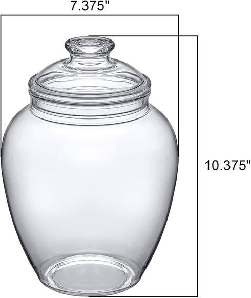 140-Ounce (7.5"(D) 10.5"(H)), Amazing Abby - Sugar Sugar - Plastic Candy Jar with Lid, Large Cookie Jar x Apothecary